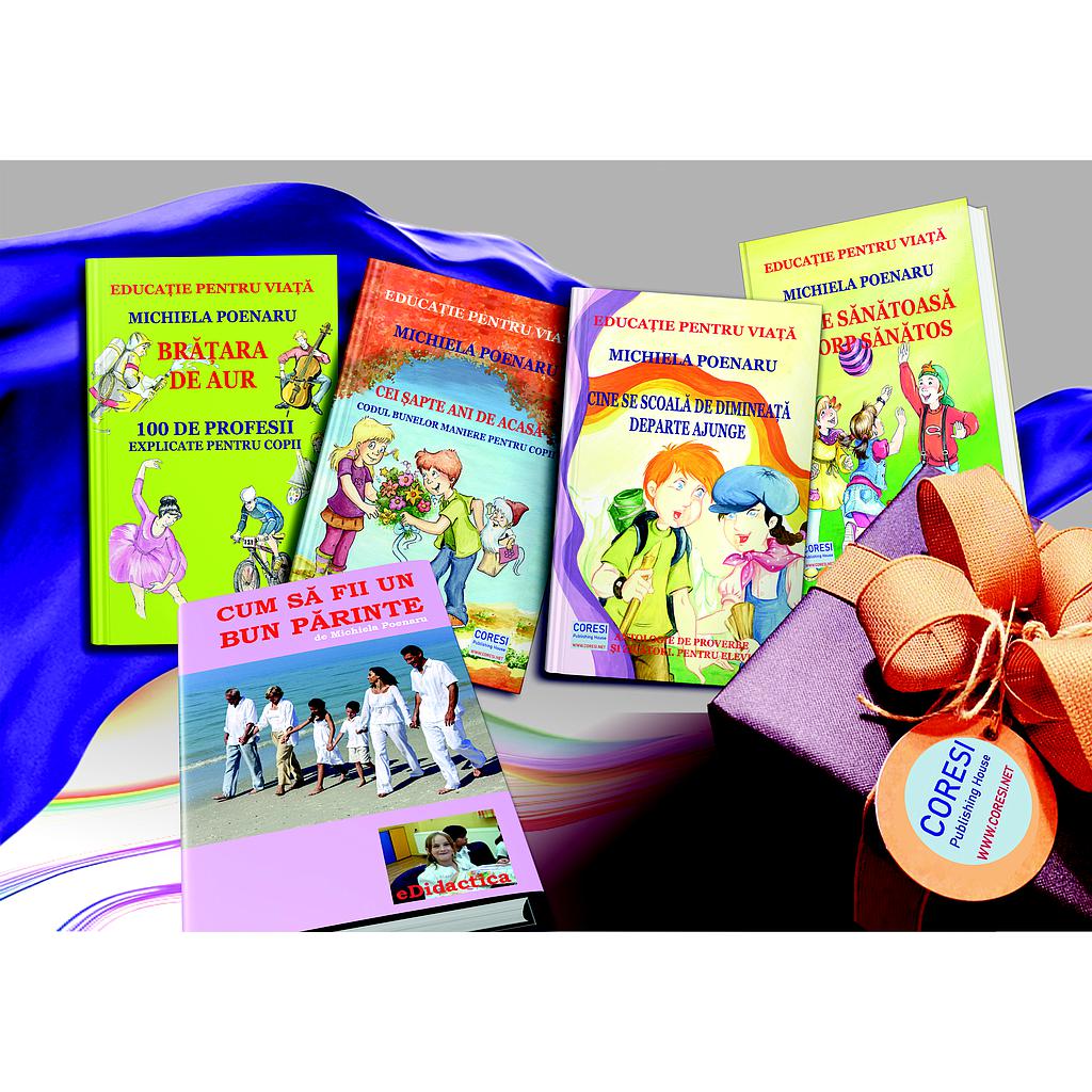 Educație pentru viață. 4 cărți fundamentale pentru copii + 1 carte cadou pentru părinți. Pachetul cu ilustrații color