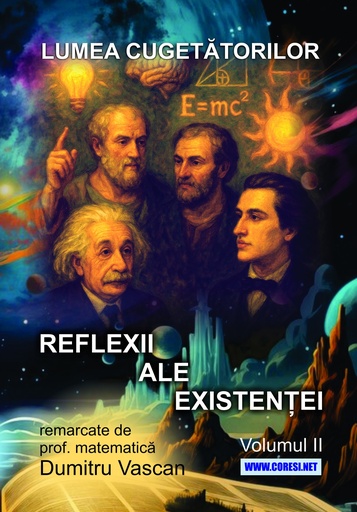 [978-630-334-084-5] Lumea cugetătorilor. Reflexii ale existenței remarcate de prof. matematică Dumitru Vascan.Vol II
